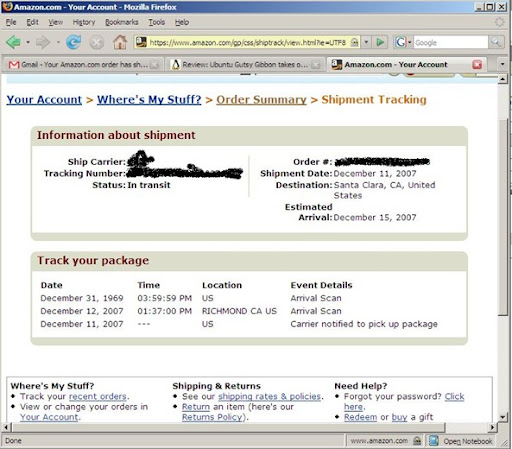 TS blog Amazon package tracking wtf is this??